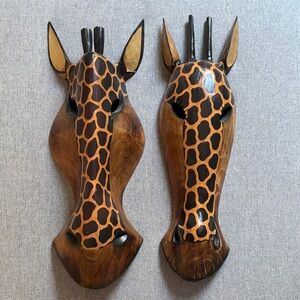Giraffe Wooden Wall Masks